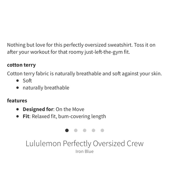 Lululemon Perfectly Oversized Crew Pullover. Slate Blue. Size 14 - Picture 2 of 9